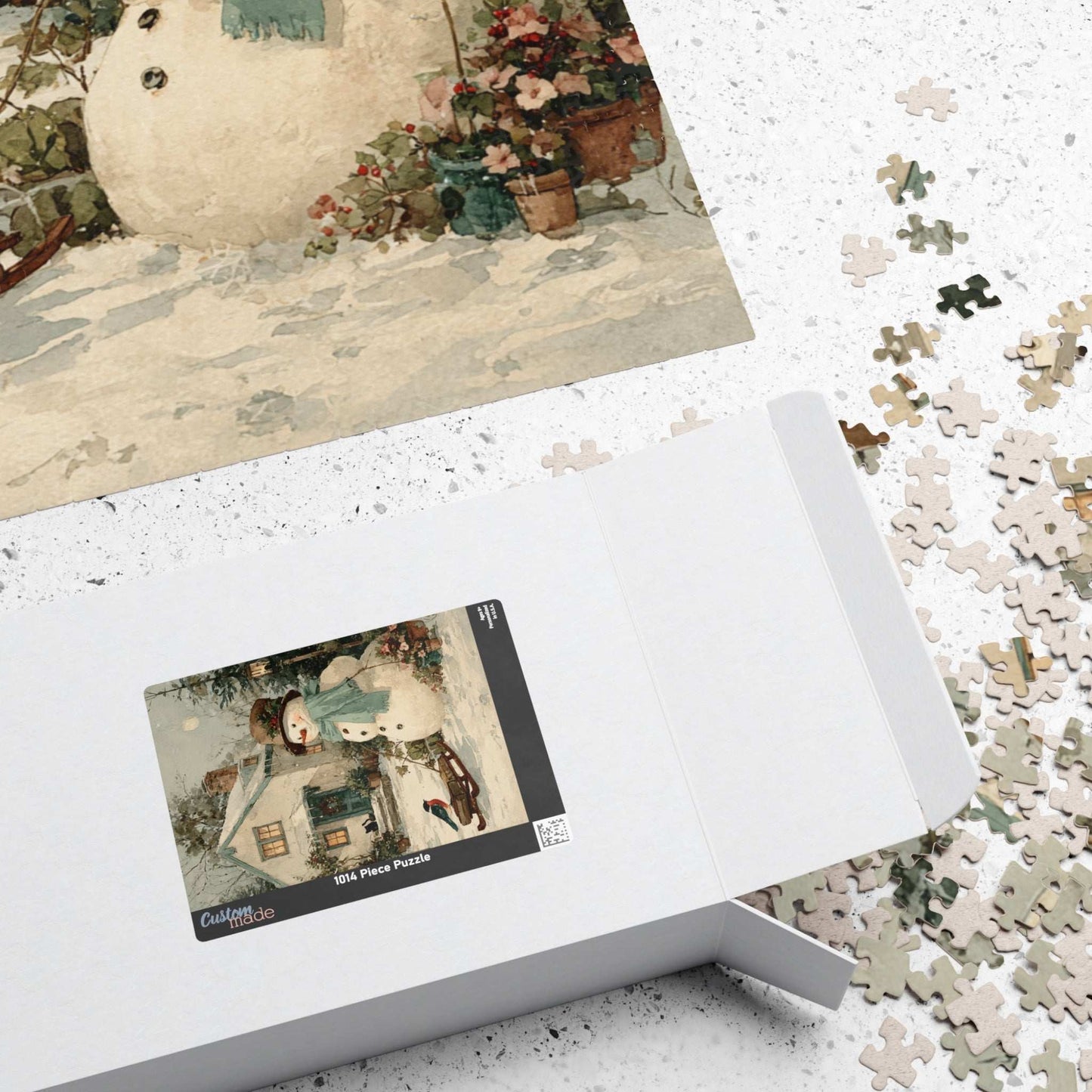 Whispers of Winter Jigsaw Puzzle - Snowman and Bird Wonderland, Best for Holiday Family Activity, Christmas Decor, Seasonal Gift Idea, Brain Teaser Puzzle The Puzzle Chest