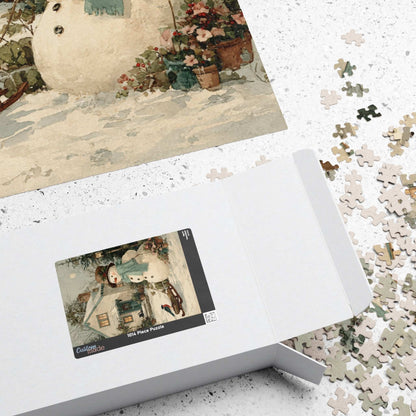 Whispers of Winter Jigsaw Puzzle - Snowman and Bird Wonderland, Best for Holiday Family Activity, Christmas Decor, Seasonal Gift Idea, Brain Teaser Puzzle The Puzzle Chest