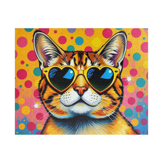 Pop Art Cat Puzzle - Fun Colorful Animal Art Jigsaw for Puzzle Lover, Family Game Night, Gift for Cat Owner, Creative Home Entertainment 520 pcs (Horizontal) Puzzle The Puzzle Chest
