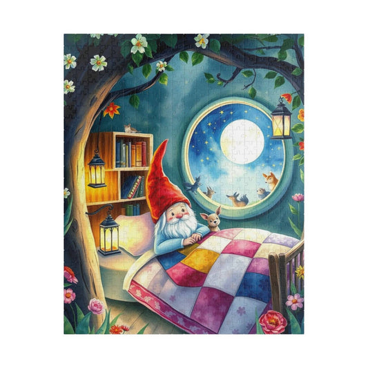 Gnome Dreamland Jigsaw Puzzle - Sleeping Dwarf in Treehouse Bedroom Puzzle The Puzzle Chest