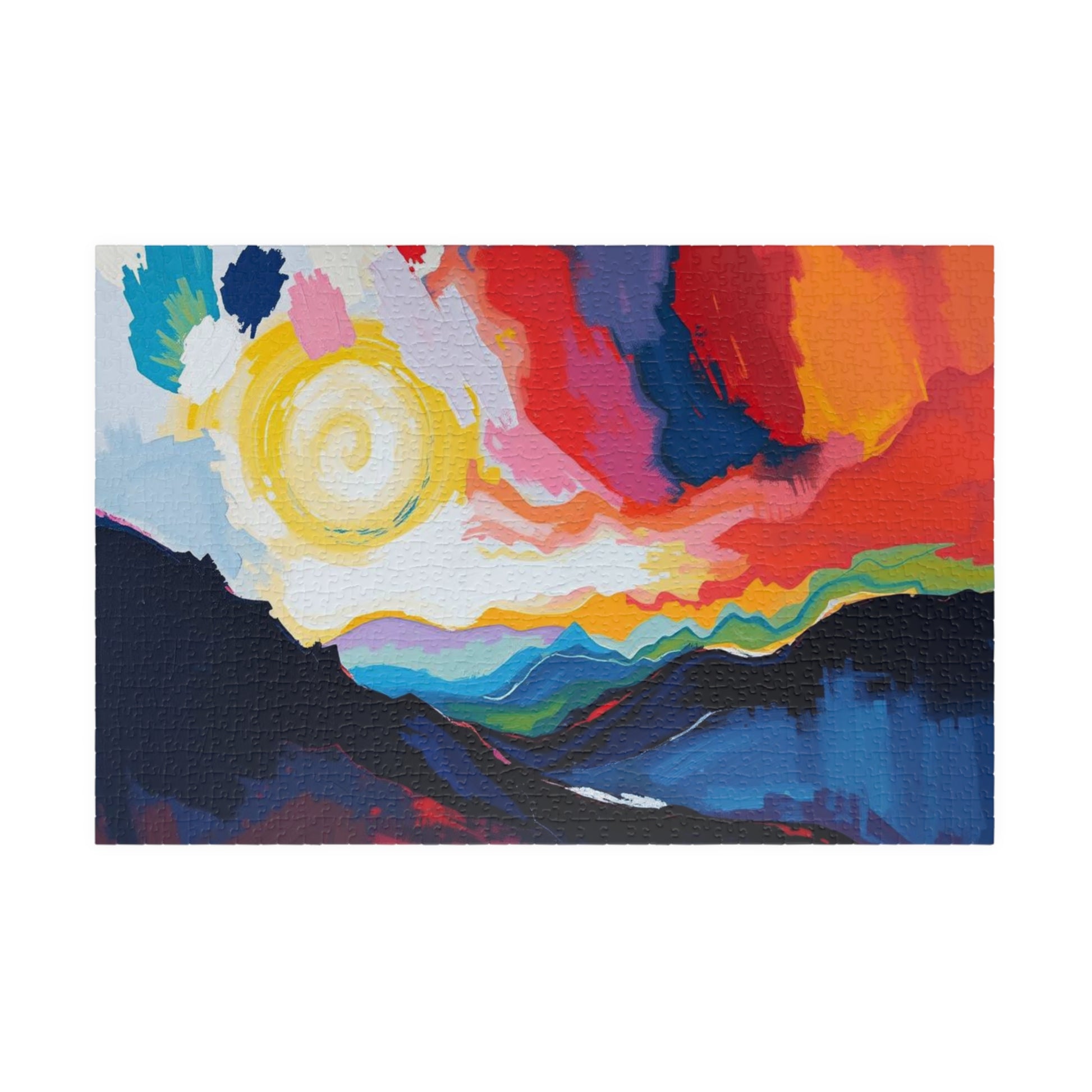 Colorful Landscape Puzzle - Abstract Jigsaw Game for Nature Lovers, Family Game Night, Mindful Activity, Home Entertainment 1014 pcs (Horizontal) Puzzle The Puzzle Chest