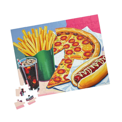 Fast Food Fun Puzzle - Pop Art Jigsaw Game Adult Gift for Food Lovers, Family Game Night, Unique Home Entertainment Puzzle The Puzzle Chest