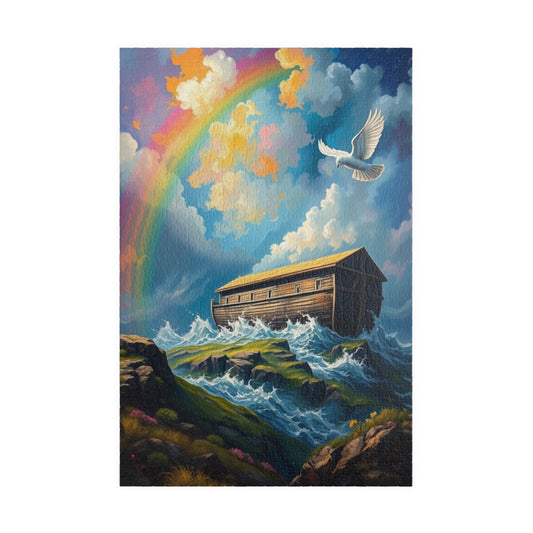 Noah's Ark Puzzle, Religious Jigsaw Game, Christian Art Puzzle, Fun Family Activity, Home Entertainment, Faith Based Gift for Kid and Adult