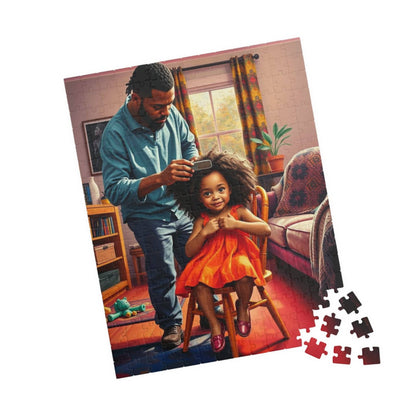 Father-Daughter Jigsaw Puzzle, Black Man Art, Afrocentric Holiday Birthday Gift for Parents, Family Bonding Indoor Activity, Educational Fun 252 pcs (Vertical) Puzzle The Puzzle Chest