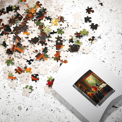 Autumn Alchemists Table Jigsaw Puzzle - Mystical Cat Theme, Ideal Witchy Gift for Cat Lover, Magic Enthusiast, Family Fun, Mindful Activity