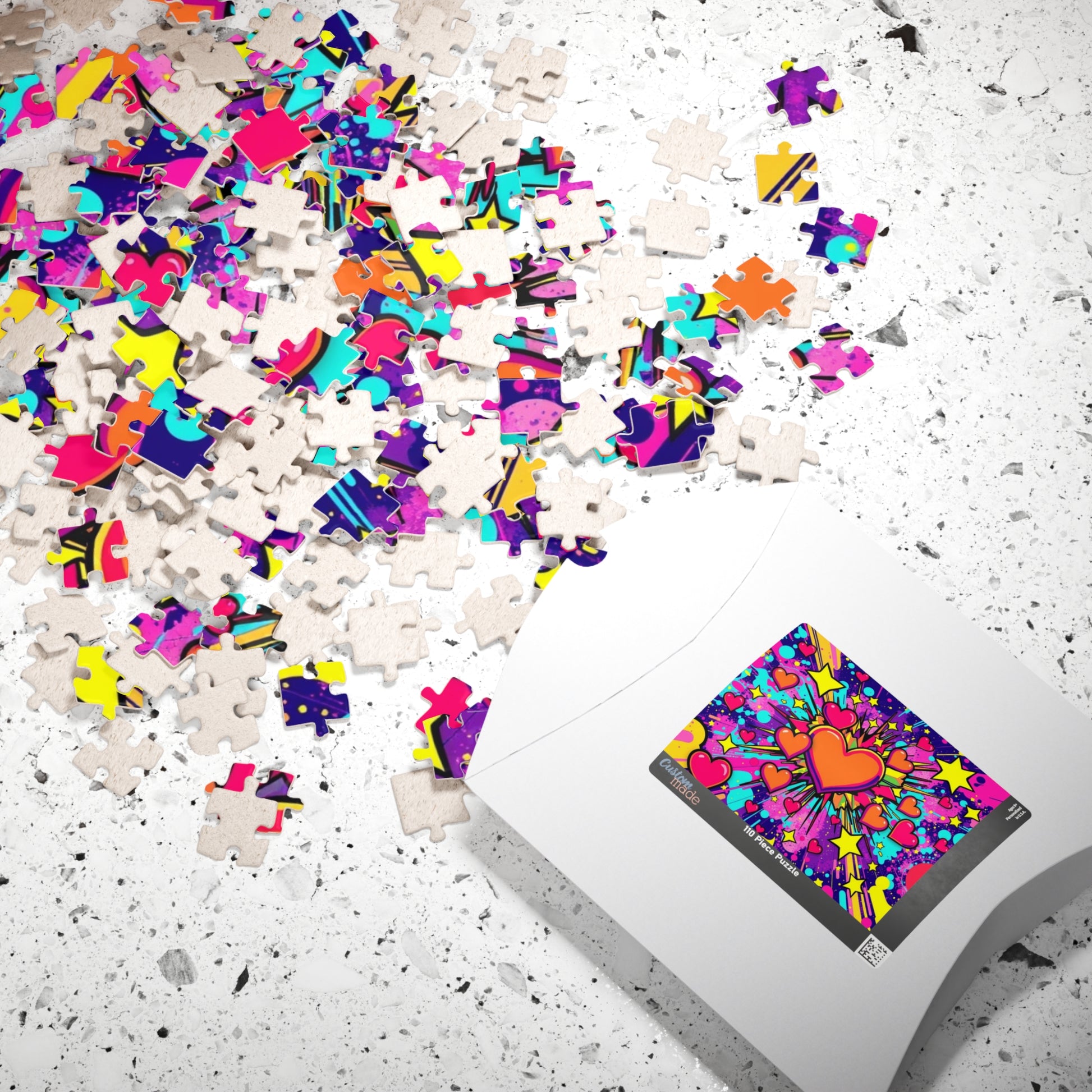 Overlapping Hearts Jigsaw Puzzle for Adults - Pop Art Design, Solo Fun or Family Activity, Puzzle Lover Gift for Friend Birthday Holiday Puzzle The Puzzle Chest
