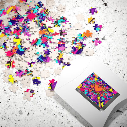 Overlapping Hearts Jigsaw Puzzle for Adults - Pop Art Design, Solo Fun or Family Activity, Puzzle Lover Gift for Friend Birthday Holiday Puzzle The Puzzle Chest
