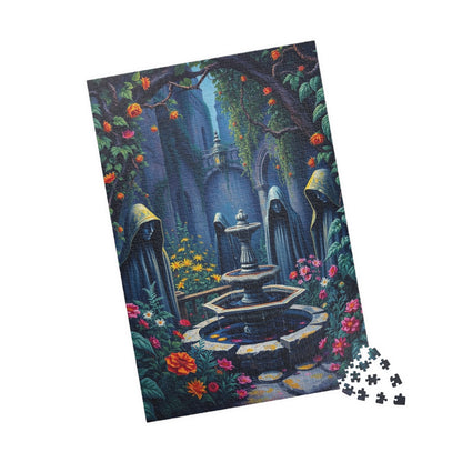 Haunting Gothic Garden Puzzle (110, 252, 520, 1014-piece), Bioluminescent Flowers Stone Statues, Mysterious Tabletop Jigsaw Game, Giftable Puzzle The Puzzle Chest