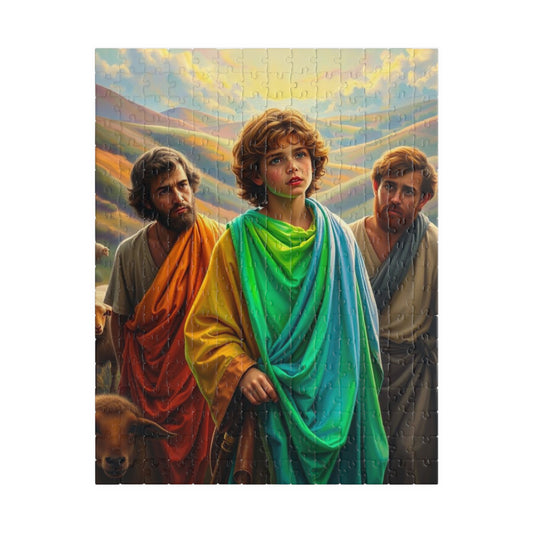 Christian Jigsaw Puzzle - Biblical Story of Josephs Multi-Colored Coat, Religious Gift for Friend, Family Activity, Educational Toy, Hobby 252 pcs (Vertical) Puzzle The Puzzle Chest