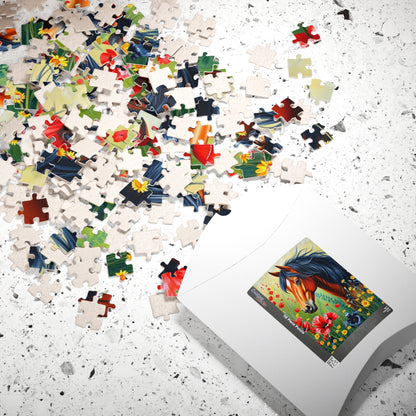 Horse-Themed Puzzle, Colorful Equine Jigsaw Game for Adults and Teens, Friend Gift for Animal Lover, Family Night, Artful Home Entertainment Puzzle The Puzzle Chest