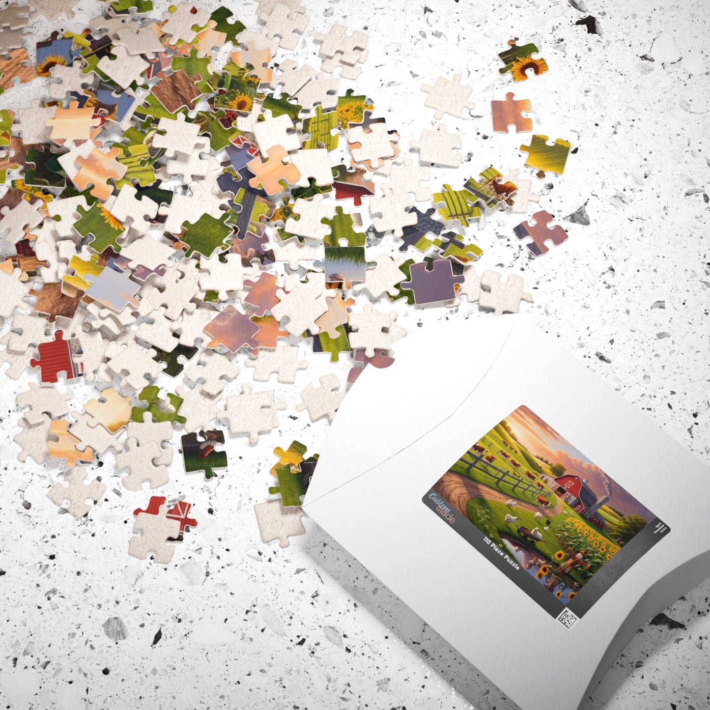 Serene Countryside Farm Puzzle, Family Fun Activity, Relaxing Gift for Puzzle Lovers, Cozy Fall Home Decor, Farmhouse Theme, Leisure Time Puzzle The Puzzle Chest