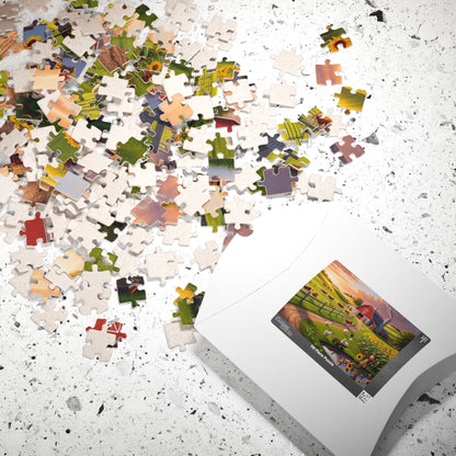 Serene Countryside Farm Puzzle, Family Fun Activity, Relaxing Gift for Puzzle Lovers, Cozy Fall Home Decor, Farmhouse Theme, Leisure Time Puzzle The Puzzle Chest