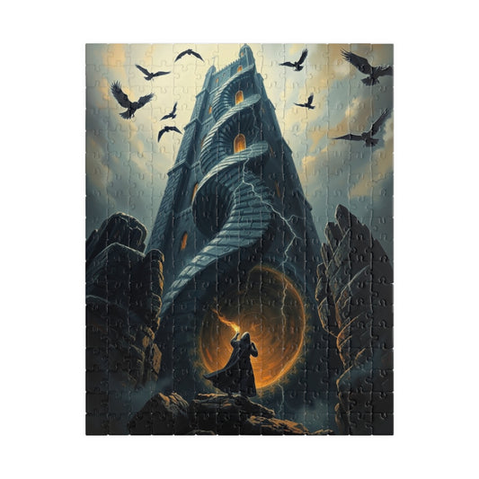 Gothic Tower Puzzle - 110/252/520/1014-Piece Jigsaw Game for Adults, Fantasy Art, Unique gift, Family Fun Indoor Activity, Brain Teaser 252 pcs (Vertical) Puzzle The Puzzle Chest