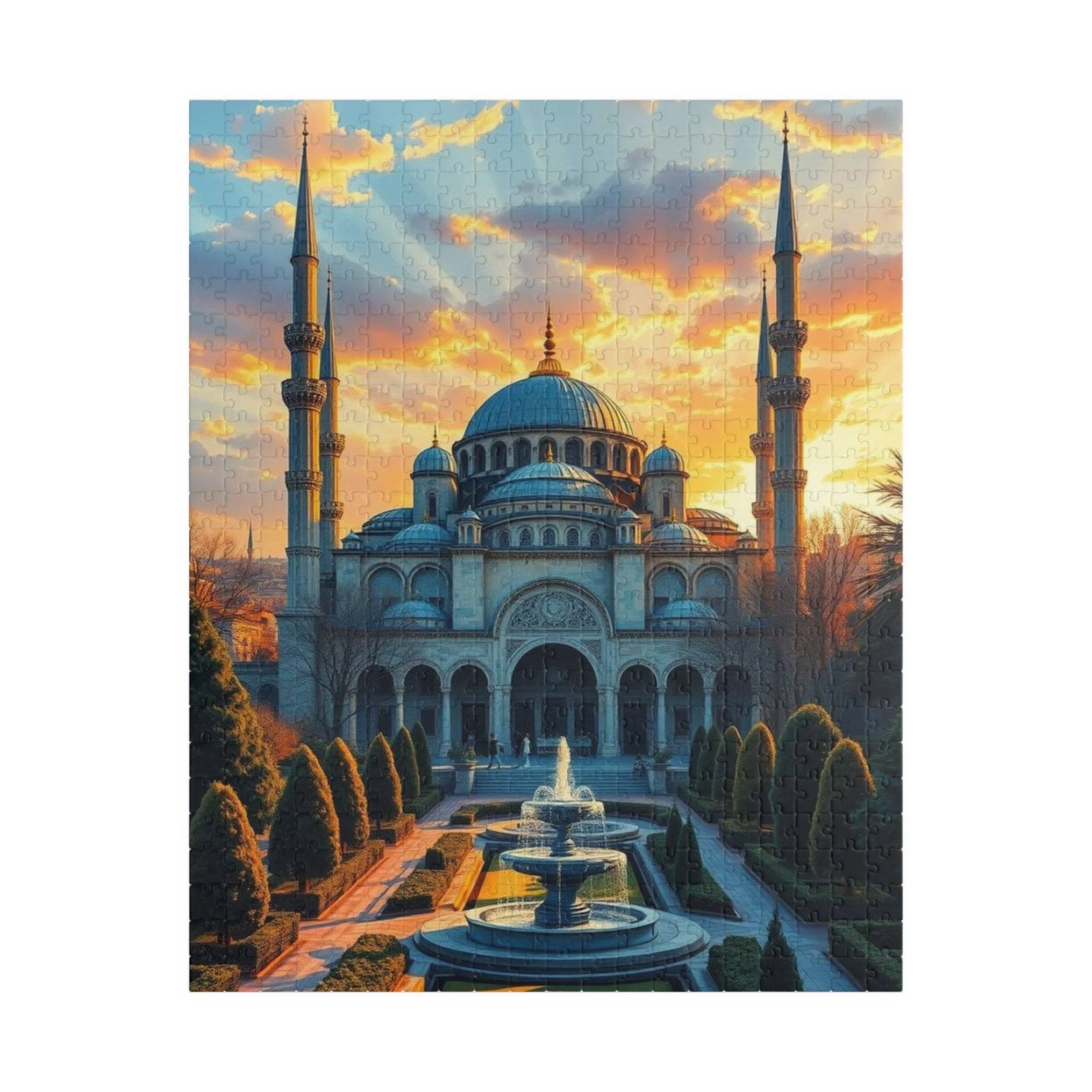 Blue Mosque Puzzle – Jigsaw of Istanbul Landmark, Islamic Architecture and Minarets Puzzle The Puzzle Chest