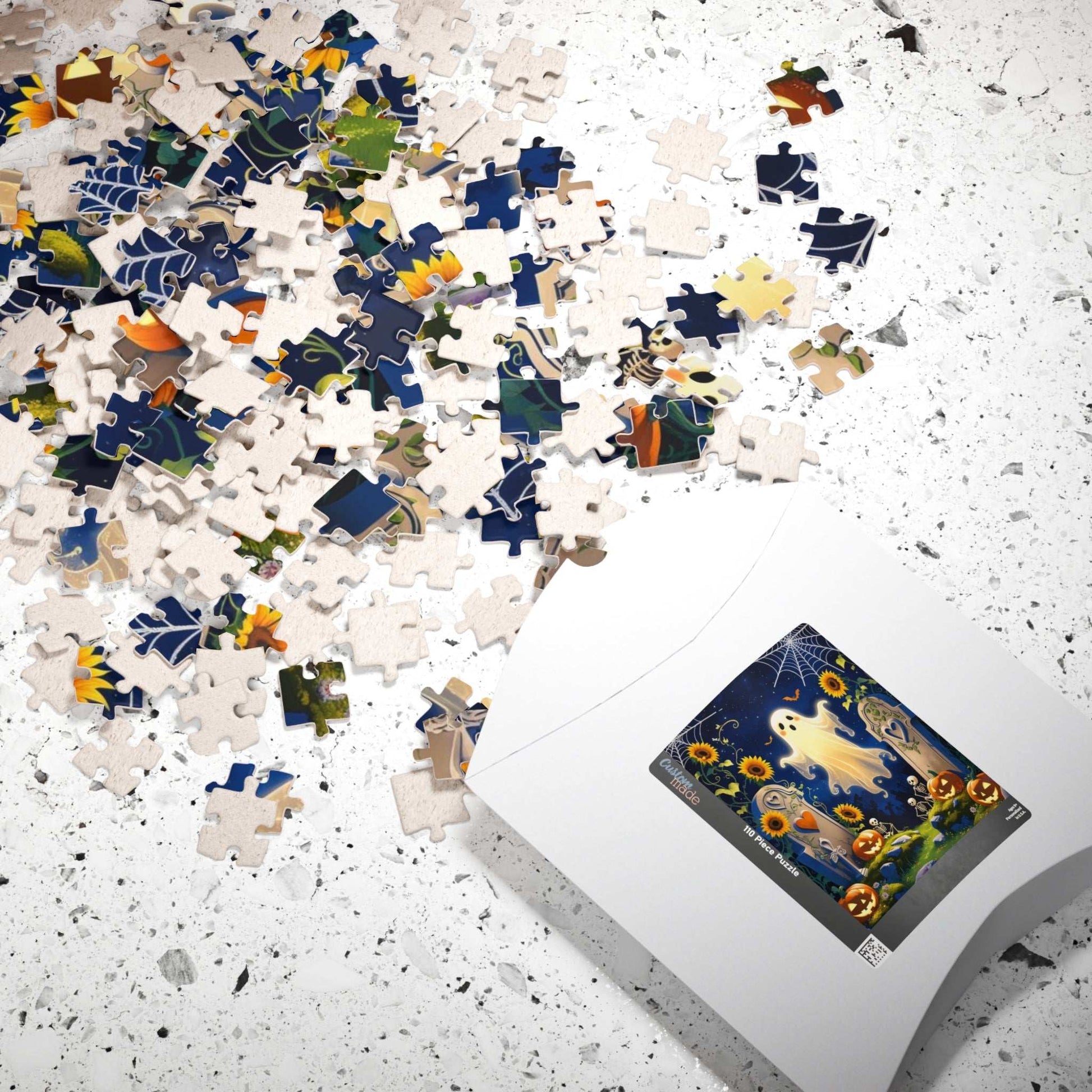 Blooming Graveyard Ghost Jigsaw Puzzle - 110, 252, 520, 1014-piece Halloween Puzzle