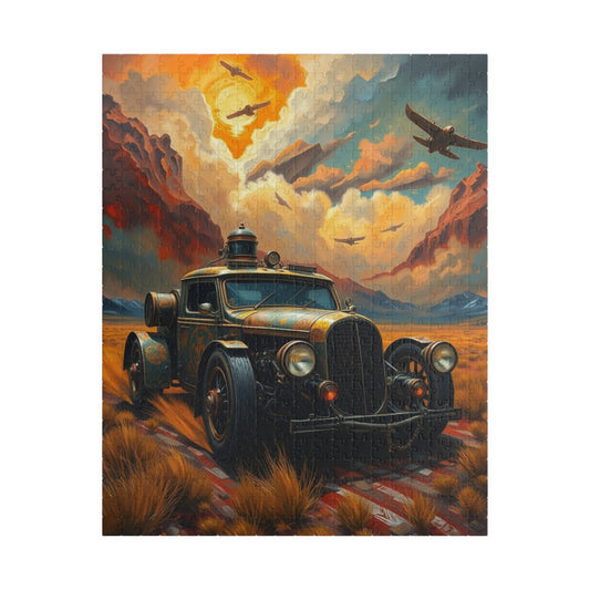 Vintage Car Puzzle, Nostalgic Jigsaw, Classic Auto Art, Gift for Him Car Enthusiasts, Solo Fun or Family Activity 520 pcs (Vertical) Puzzle The Puzzle Chest