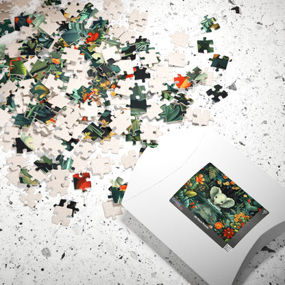 Baby Elephant in Jungle Puzzle | Floral Tropical Scene 110-1014pc Puzzle The Puzzle Chest
