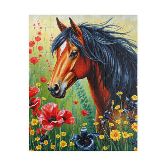 Horse-Themed Puzzle, Colorful Equine Jigsaw Game for Adults and Teens, Friend Gift for Animal Lover, Family Night, Artful Home Entertainment 110 pcs (Vertical) Puzzle The Puzzle Chest