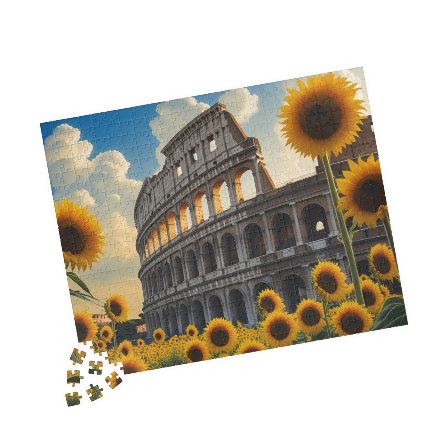 Jigsaw Puzzle, Ancient Colosseum and Sunflowers, 110 252 520 1014-Piece, Rome Italy, Creative Activity, Fun Family Game, Gift for Travelers Puzzle The Puzzle Chest