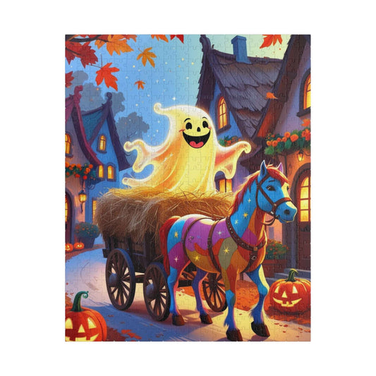 Smiling Ghost Hayride Jigsaw Puzzle, 110-520 Piece Halloween Puzzle