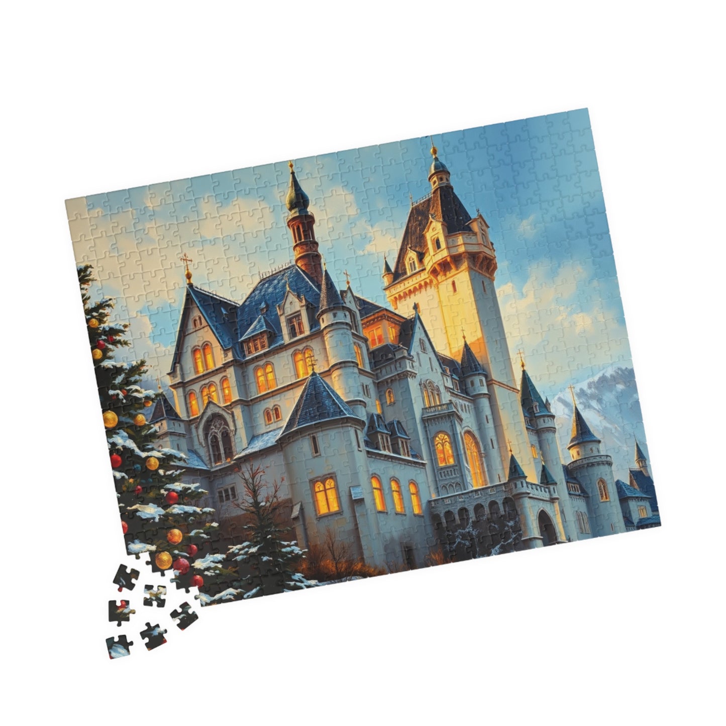 Neuschwanstein Castle Winter Jigsaw Puzzle, Snowy Bavaria Landscape Game, Famous Landmark Architecture, Travel Lover Best Unique Gift Puzzle The Puzzle Chest