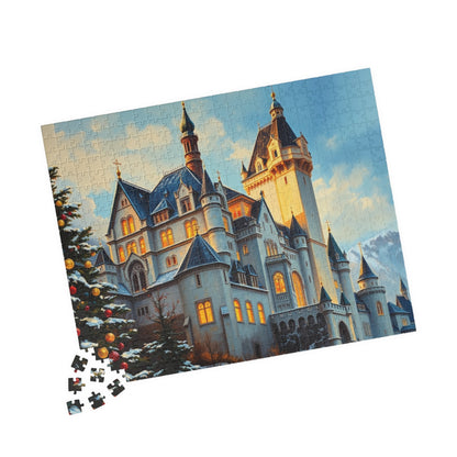 Neuschwanstein Castle Winter Jigsaw Puzzle, Snowy Bavaria Landscape Game, Famous Landmark Architecture, Travel Lover Best Unique Gift Puzzle The Puzzle Chest