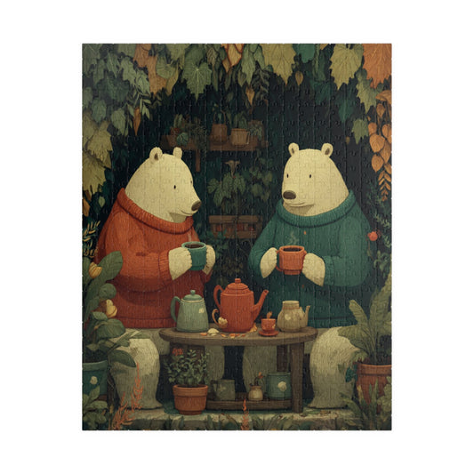 Botanical Bear Tea Party – Nature Loving Bears with Plants Jigsaw Game Puzzle The Puzzle Chest