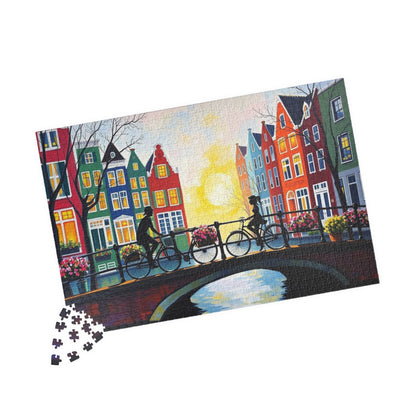 Amsterdam Bicycle Ride Jigsaw Puzzle - 110-1014 Pieces, Perfect for Family Fun, Game Nights, Art Lovers, Holiday or Birthday Gift Idea The Puzzle Chest