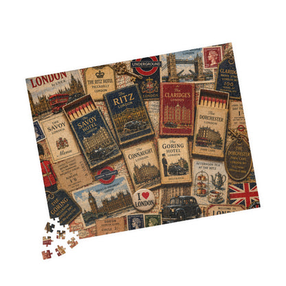 London Matchbook Puzzle | British Landmark Memorabilia Jigsaw | Historic England Vintage Travel Nostalgia 520 pcs (Horizontal) Puzzle The Puzzle Chest