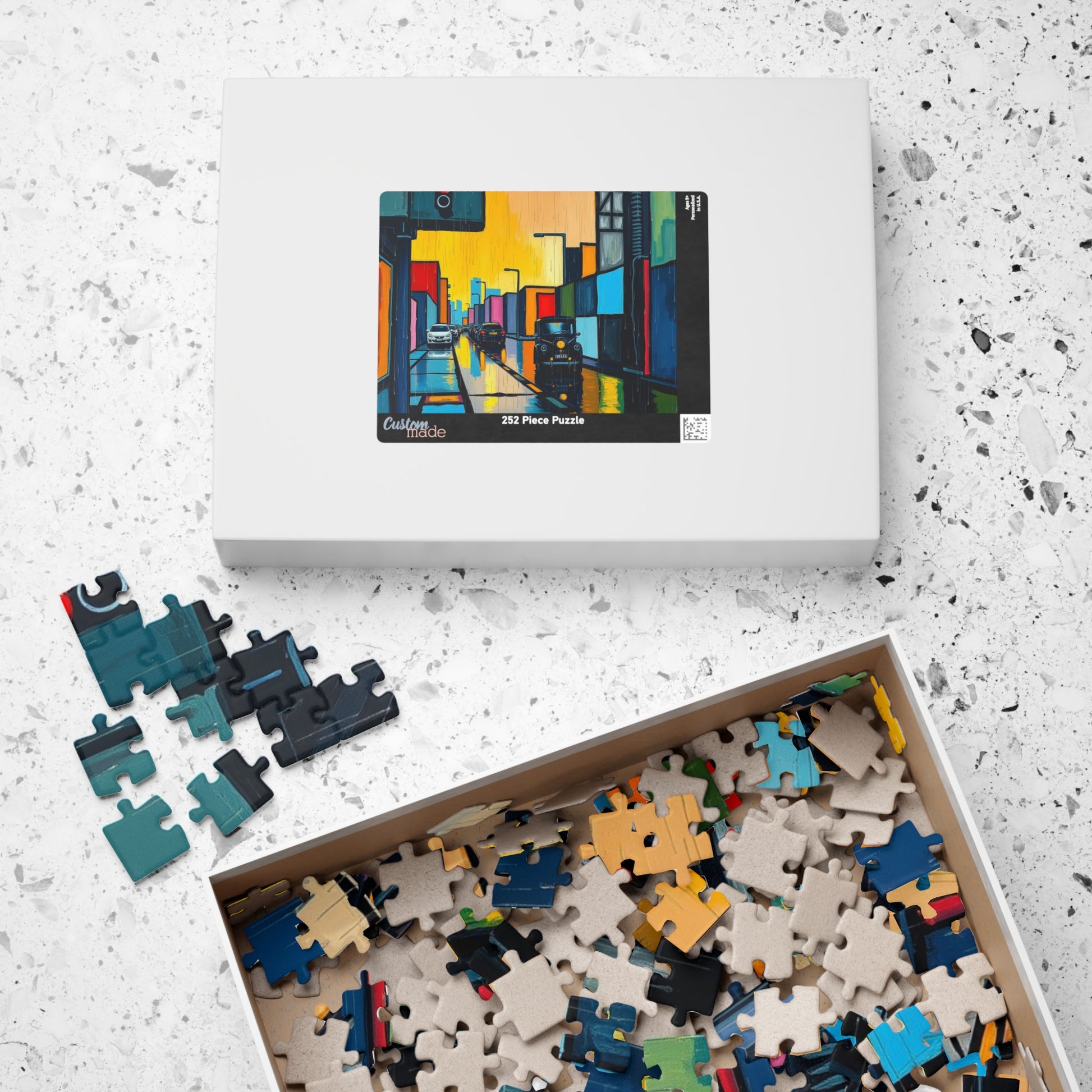 Colorful Cityscape Puzzle - Abstract Art, Jigsaw Game for Adults, Gift for Friends, Family Fun, Mindfulness Activity, Brain Teaser Puzzle The Puzzle Chest