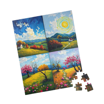 Puzzle, Spring Landscape Collage Puzzle, 110 252 520 1014-Pieces, Four-Quadrant Nature Jigsaw Game for Adults, Giftable Educational Toy Puzzle The Puzzle Chest
