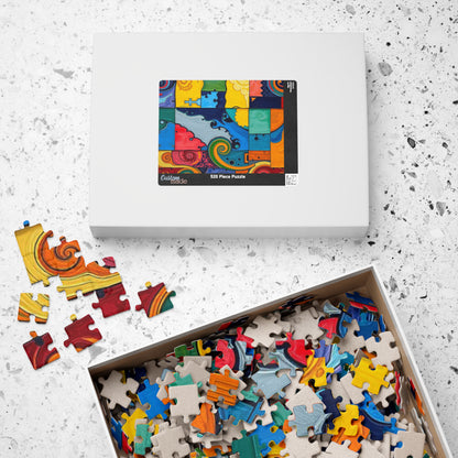 Colorful Abstract Puzzle for Family Fun - Modern Art Geometric Shapes Puzzle The Puzzle Chest