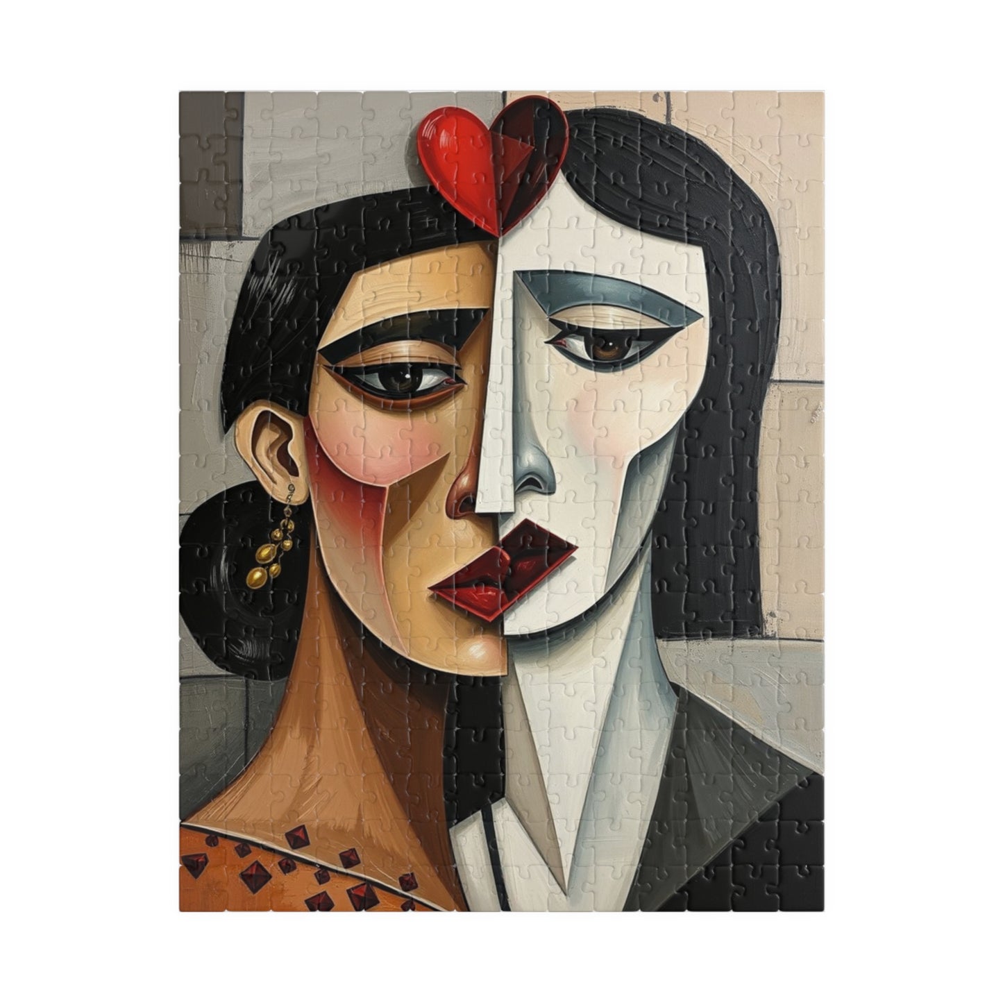 Picasso-Inspired Cubist Style Jigsaw Puzzle - Hearts, Faces, Angular Shapes, 110-1014 Piece, Artistic Gift, Brain Teaser, Quiet Pastime 252 pcs (Vertical) Puzzle The Puzzle Chest