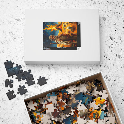 Religious Art Jigsaw Puzzle, 110-1014 Piece Burning Bush Christian Spiritual Gift, Faith-Based Family Game Bible Story Illustration, Mindful Puzzle The Puzzle Chest