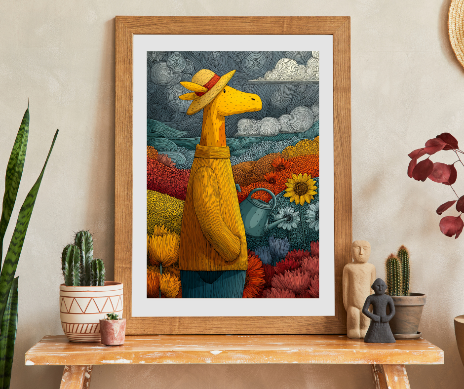 Giraffe Gardener Jigsaw Puzzle, Wildlife Themed Puzzle for Adults and Kids, Family Game, Gift for Animal Lovers Puzzle The Puzzle Chest