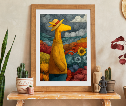 Giraffe Gardener Jigsaw Puzzle, Wildlife Themed Puzzle for Adults and Kids, Family Game, Gift for Animal Lovers Puzzle The Puzzle Chest