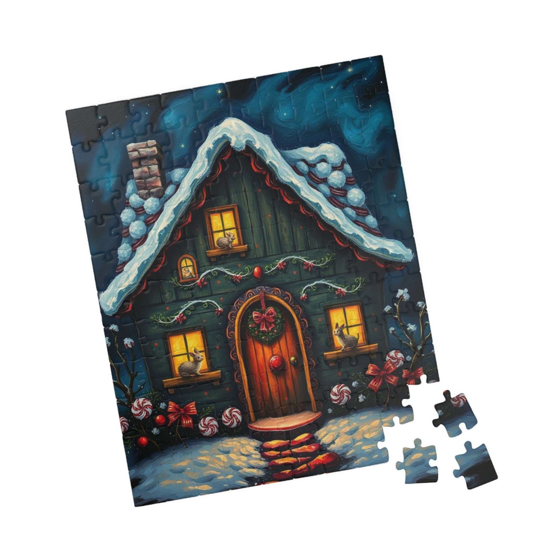 Cozy Holiday House Jigsaw Puzzle - 110, 252, 520-piece Christmas Themed Puzzle