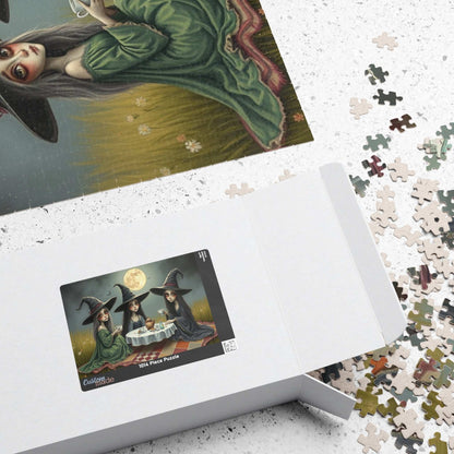 Enchanting Witch Tea Party Puzzle | Perfect for Halloween Fun, Cozy Nights, Family Game Night, Gift for Puzzle Lovers Puzzle The Puzzle Chest