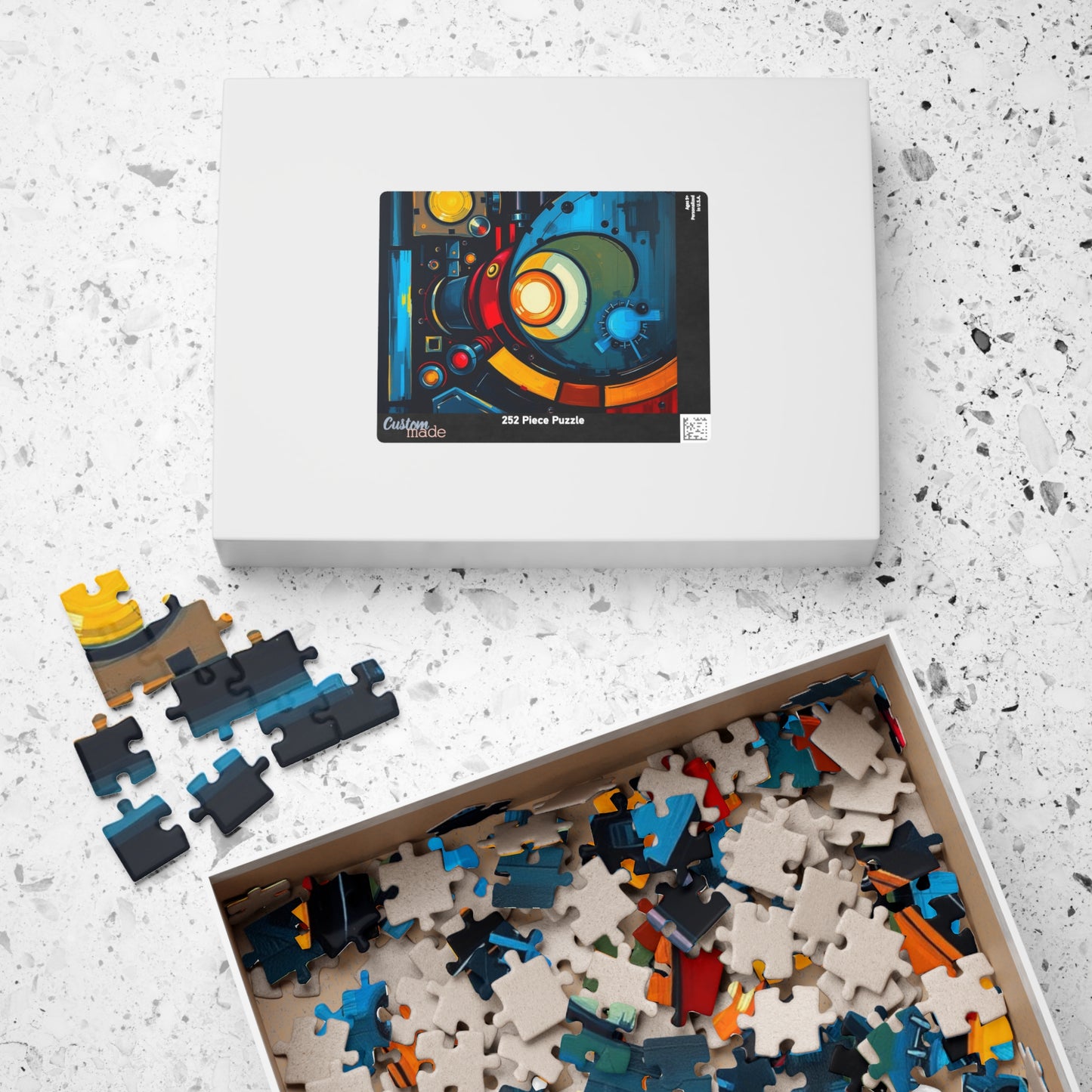 Vibrant Abstract Puzzle, Fun Family Jigsaw Game, Unique Gift for Art Lover Puzzle The Puzzle Chest