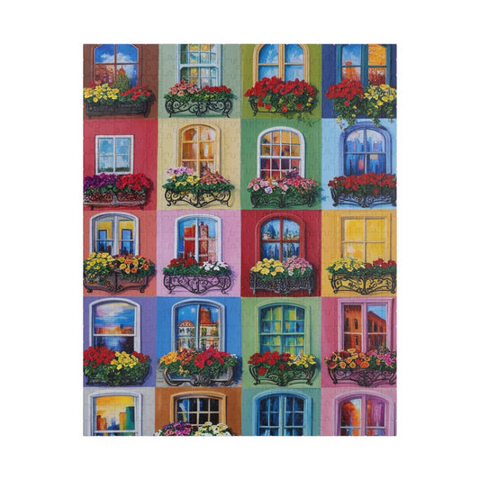 Floral Window Collage Puzzle, Colorful Jigsaw Adult Game for Home, Family or Solo Fun, Unique Puzzle Lover Gift, 110-1014 Piece 520 pcs (Vertical) Puzzle The Puzzle Chest