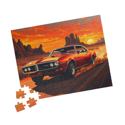 Vintage Muscle Car Jigsaw Puzzle, Classic Red 1967 Pontiac Firebird, Iconic Vehicle in the Desert Scene, Classic Car Enthusiast Gift for Him Puzzle The Puzzle Chest