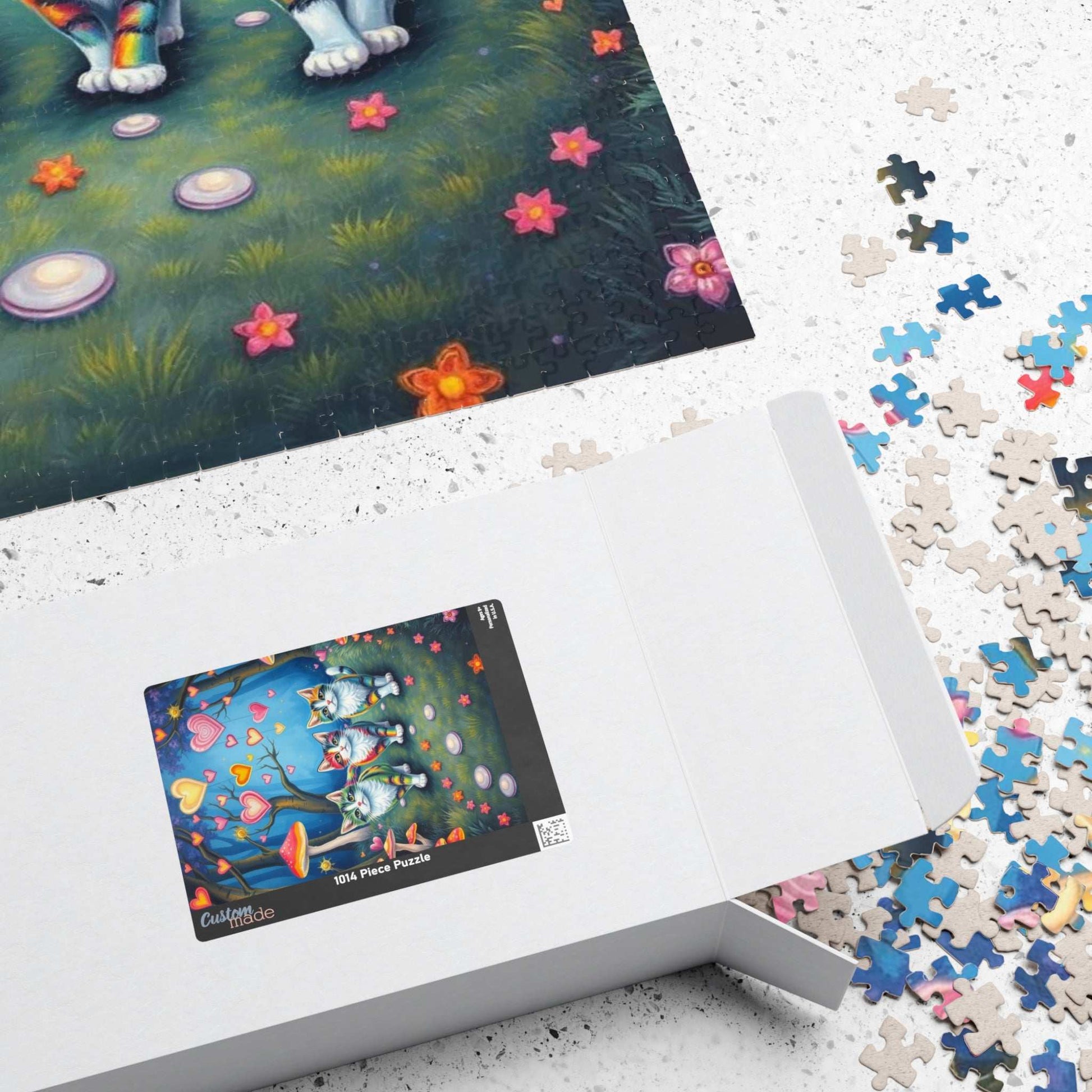 Cat Lovers Puzzle with Colorful Hearts, 110, 252, 520, 1014-Piece Jigsaw - Perfect Gift for Cat Enthusiasts, Family Game Night, Cozy [...]