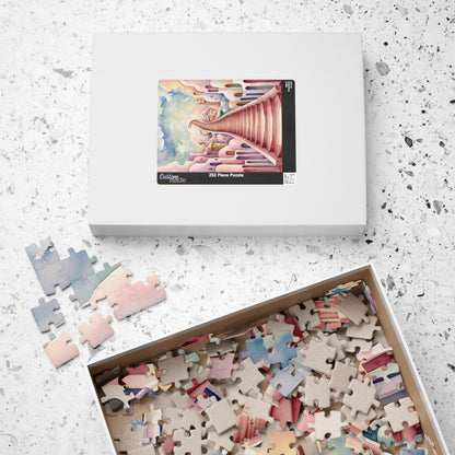 Dreamy Staircase Puzzle Inspired by Salvador Dalí, Distorted Architecture Jigsaw Game Challenging Brain Teaser, Home Decor, Mindful Activity Puzzle The Puzzle Chest