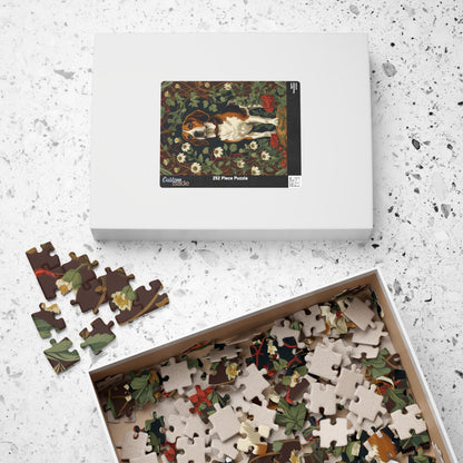 Vintage Beagle Jigsaw Puzzle, Woodland Forest Floral Flower Dog Theme Game, Indoor Fun Family Friendly Activity, Pet Owner Gift, Animal Love Puzzle The Puzzle Chest