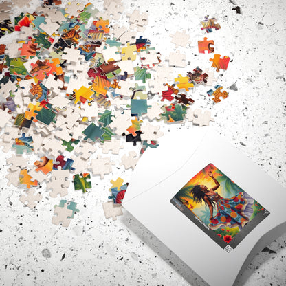 Vibrant Dance Puzzle Colorful Black Art Piece Puzzle, Afrocentric Tropical Vibe Jigsaw Game for Friend Gift for Art Lover Home Entertainment Puzzle The Puzzle Chest