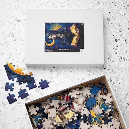 Gothic Tarot Card Puzzle, High Priestess Crescent Moon Swirling Galaxies, 110-1014-piece, Cosmic Celestial Jigsaw Game, Mystical Puzzle The Puzzle Chest