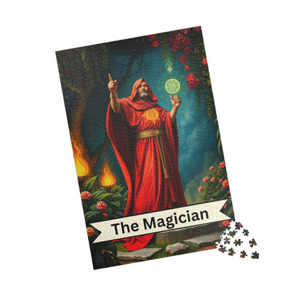 Mystical Magician Puzzle - Tarot Card Style 110-1014 Piece Jigsaw, Gift for Magic Lovers, Unique Home Decor, Family Fun, Mindful Activity 1014 pcs (Vertical) Puzzle The Puzzle Chest