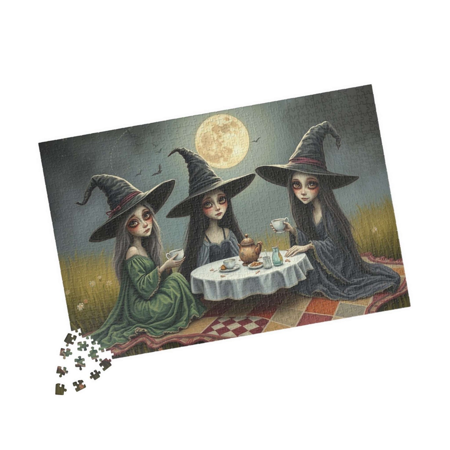 Enchanting Witch Tea Party Puzzle | Perfect for Halloween Fun, Cozy Nights, Family Game Night, Gift for Puzzle Lovers Puzzle The Puzzle Chest