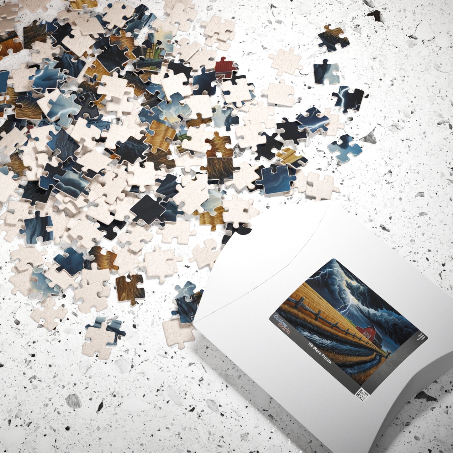 Stormy Barn Scene Puzzle | Relaxing Home Activity, Farmhouse Decor, Family Game Night, Nature Lover Gift, Rainy Day Fun Puzzle The Puzzle Chest