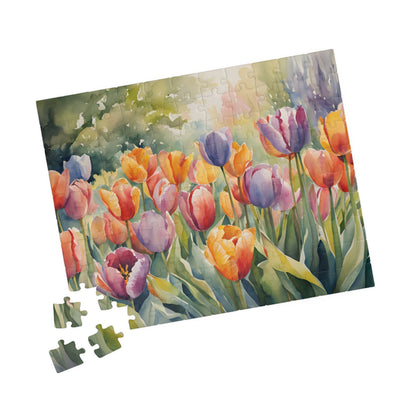 Colorful Flowers Jigsaw Puzzle, 110-1014 Piece Whimsical Tulip Art Botanical Tabletop Game for Quiet Family Time Activity, Puzzle Lover Gift Puzzle The Puzzle Chest